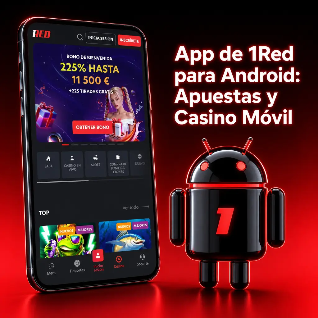 App de 1Red para Android: apuestas deportivas y casino móvil gratis desde cualquier lugar de Chile.