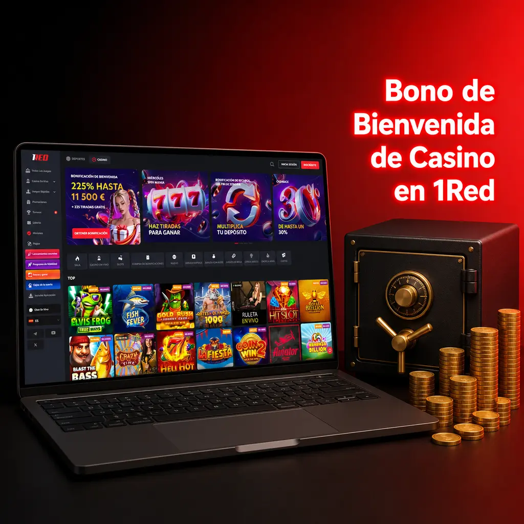 Bono de bienvenida en 1Red: 100% hasta 10.000 CLP más 100 giros gratis en tragamonedas seleccionadas