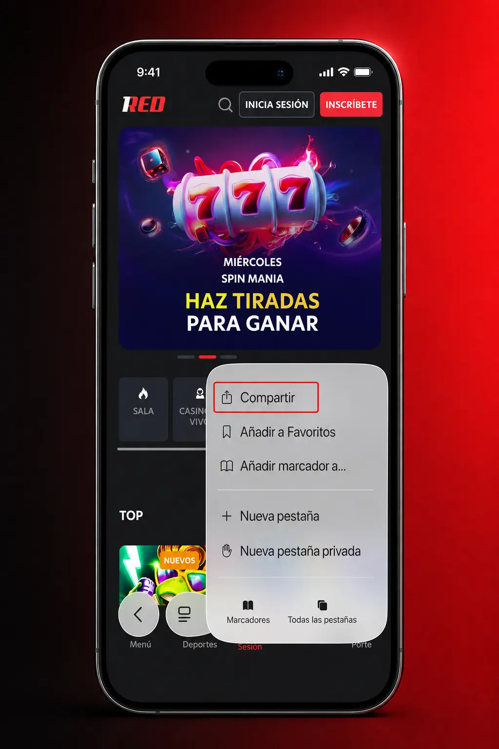 Guía en 5 pasos para descargar e instalar la app de 1Red en iPhone o iPad desde iOS.
