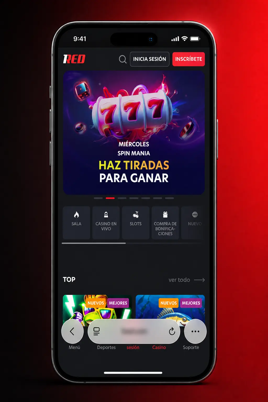 Guía paso a paso para descargar e instalar la app de 1Red en iPhone o iPad desde iOS.