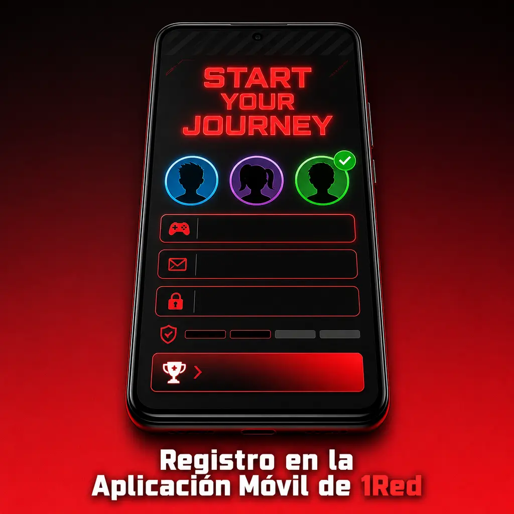 Pantalla de registro en la app móvil de 1Red mostrando el formulario de creación de cuenta con verificación por SMS.